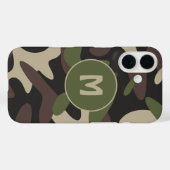 Coques Case-Mate iPhone Camouflage militaire Caméo Motif vert Monogramme (Verso (horizontal))