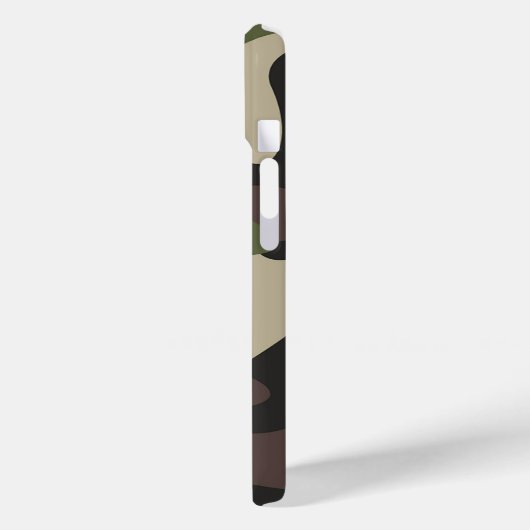 Coques Case-Mate iPhone Camouflage militaire Vert Motif Brown Monogramme (Verso / Gauche)
