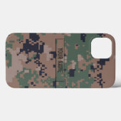 Coques Case-Mate iPhone Camouflage numérique en bois personnalisable (Verso (horizontal))
