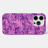 Coques Case-Mate iPhone Camouflage numérique Fuchsia rose sur un (Verso (horizontal))