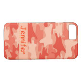 Coques Case-Mate iPhone Camouflage orange Nom personnalisé (Dos (Horizontal))