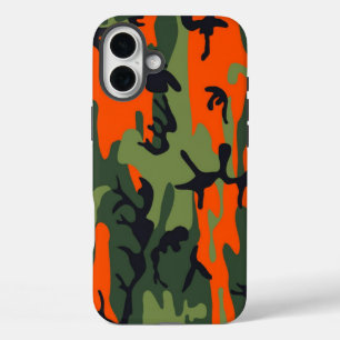 Coques iPhone 16 Plus Camouflage orange vert militaire