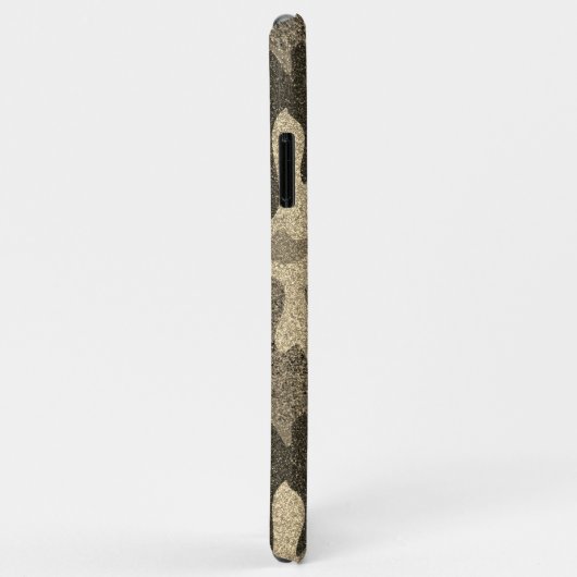 Coques Case-Mate iPhone Camouflage Parties scintillant or foncé Monogramme (Dos/Droite)