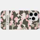 Coques Case-Mate iPhone Camouflage Personnalisé Rose et Vert (Verso (horizontal))