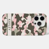 Coques Case-Mate iPhone Camouflage Personnalisé Rose et Vert (Verso (horizontal))