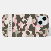 Coques Case-Mate iPhone Camouflage Personnalisé Rose et Vert (Verso (horizontal))