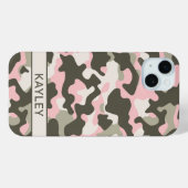 Coques Case-Mate iPhone Camouflage Personnalisé Rose et Vert (Verso (horizontal))