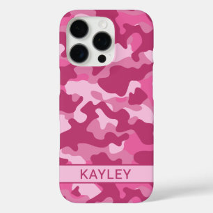 Coques iPhone 16 Pro Camouflage Rose Personnalisé