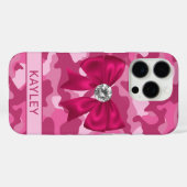 Coques Case-Mate iPhone Camouflage Rose Personnalisé Brillante  (Verso (horizontal))