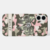 Coques Case-Mate iPhone Camouflage Rose Vert Personnalisé Brillante (Verso (horizontal))