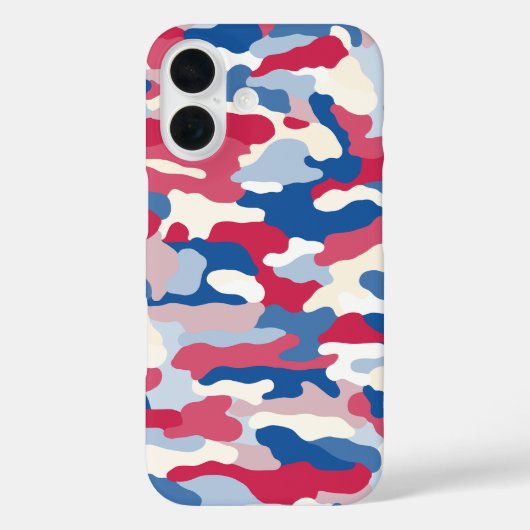Coques Case-Mate iPhone Camouflage rouge blanc et bleu (Verso)