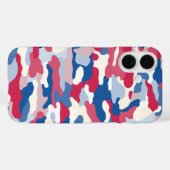 Coques Case-Mate iPhone Camouflage rouge blanc et bleu (Verso (horizontal))