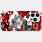 Coques Case-Mate iPhone Camouflage rouge et gris, Militaire, Armée (Verso (horizontal))