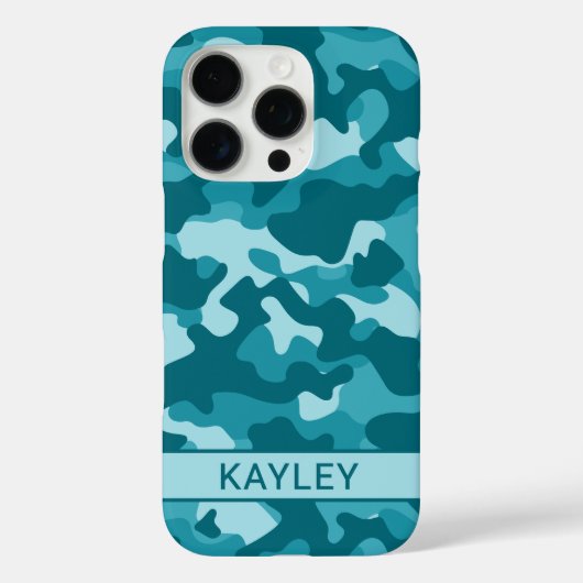 Coques Case-Mate iPhone Camouflage sarcelle personnalisé (Verso)