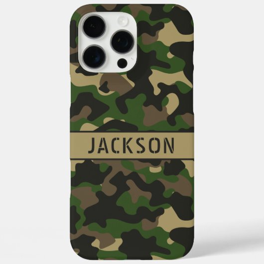 Coques Case-Mate iPhone Camouflage Vert Marron Personnalisé (Verso)