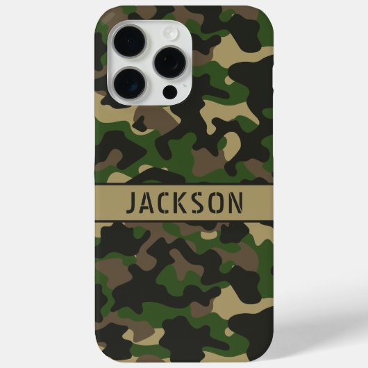 Coques Case-Mate iPhone Camouflage Vert Marron Personnalisé (Verso)