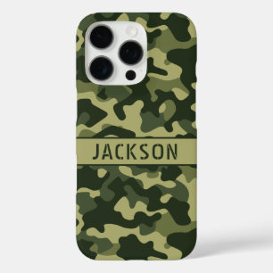 Coques iPhone 16 Pro Camouflage Vert Personnalisé