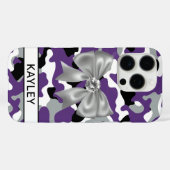 Coques Case-Mate iPhone Camouflage Violet Noir Personnalisé Brillamment (Verso (horizontal))