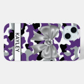 Coques Case-Mate iPhone Camouflage Violet Noir Personnalisé Brillante (Verso (horizontal))