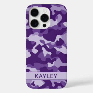 Coques iPhone 16 Pro Camouflage Violet Personnalisé