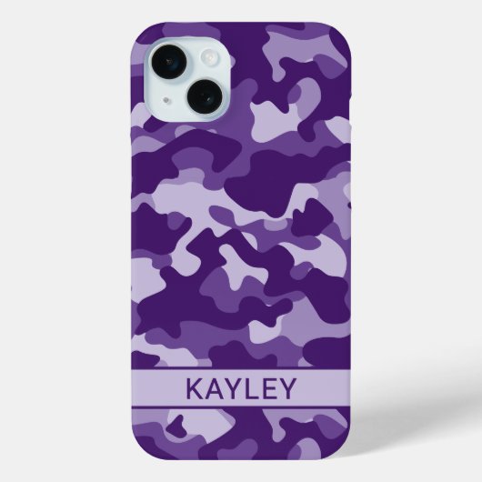 Coques Case-Mate iPhone Camouflage Violet Personnalisé (Verso)