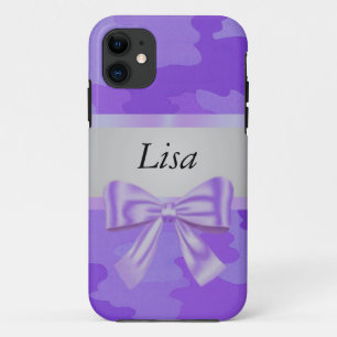 Case-Mate iPhone Case Camouflage violet personnalisé Bow pourpre