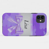 Coques Case-Mate iPhone Camouflage violet personnalisé Bow pourpre (Dos (Horizontal))