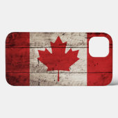 Coques Case-Mate iPhone Canada Flag on Old Wood (Verso (horizontal))