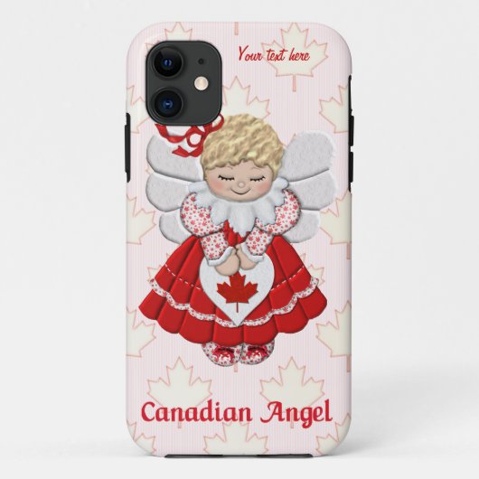 Coques Case-Mate iPhone Canadian Angel and Maple Leaf - Personnaliser (Dos)