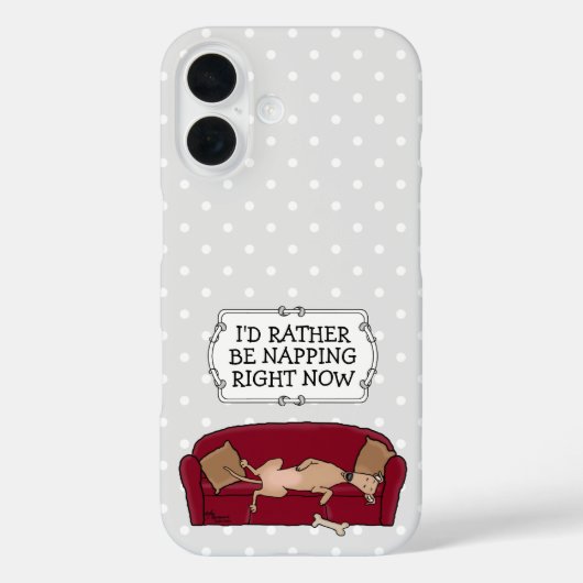 Coques Case-Mate iPhone Canapé Greyhound (fawn) Chien Lazy Dormir Drôle (Verso)