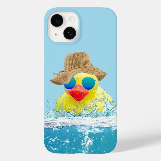 Coques Case-Mate iPhone Canard jaune avec lunettes de soleil dans l'eau (Verso)