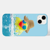 Coques Case-Mate iPhone Canard jaune avec lunettes de soleil dans l'eau (Verso (horizontal))