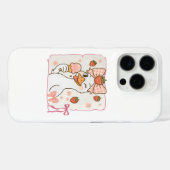 Coques Case-Mate iPhone Canard Kawaii avec crème glacée fraise (Verso (horizontal))