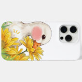 Coques Case-Mate iPhone Canard Mignon Kawaii avec Fleurs Jaunes (Verso (horizontal))