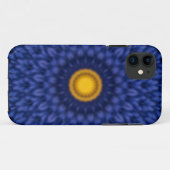 Coques Case-Mate iPhone Canard sur fond bleu avec kaléidoscope jaune (Dos (Horizontal))