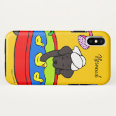 Coques Case-Mate iPhone Canards en caoutchouc Black Labrador personnalisés (Dos (Horizontal))