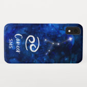 Coques Case-Mate iPhone Cancer Constellation Zodiaque Galaxie bleue Monogr (Dos (Horizontal))