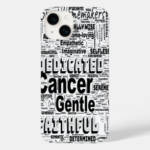 Coque Pour iPhone 14 Cancer Zodiac Word Cloud Inspiration Téléphone Cas