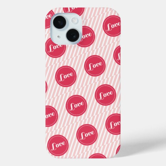 Coques Case-Mate iPhone Candy Stripes Love Dots Motif Saint Valentin (Verso)