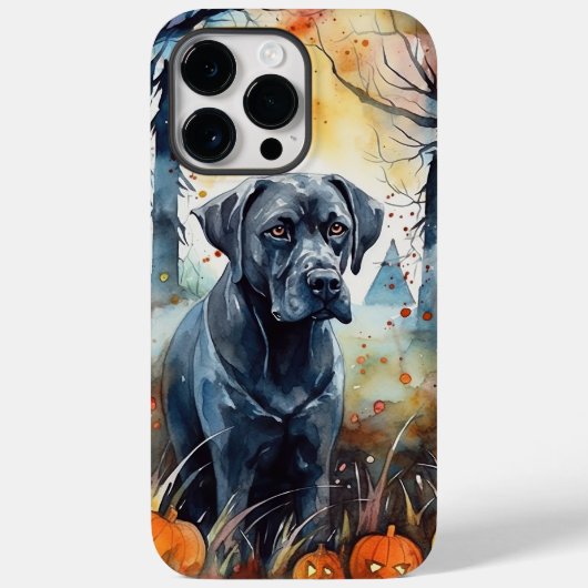 Coques Case-Mate iPhone Cane Corso Halloween avec citrouilles effrayantes (Verso)