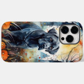 Coques Case-Mate iPhone Cane Corso Halloween avec citrouilles effrayantes (Verso (horizontal))