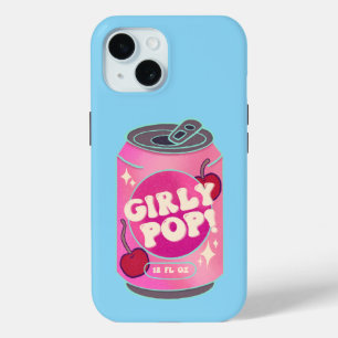 Coque Pour iPhone 15 Canette de soda cerise Girly Pop Rose rétro Y2K