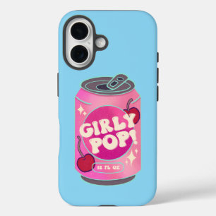 Coques iPhone 16 Canette de soda rose Girly Pop Cherry Rétro Y2K