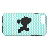 Coques Case-Mate iPhone Caniche Au Chevron Bleu Léger (Dos (Horizontal))