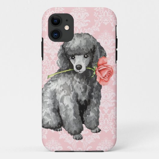 Coques Case-Mate iPhone Caniche miniature de rose de Valentine (Dos)