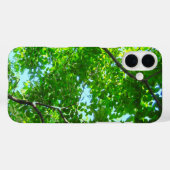 Coques Case-Mate iPhone Canopée de branches feuillues vertes sous un ciel (Verso (horizontal))