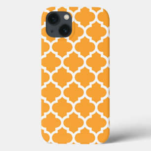 iPhone 13 Case Cantaloupe Blanc Marocain Quatrefoil Motif #5