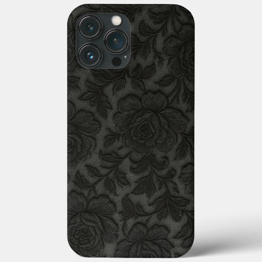 Coques Case-Mate iPhone CAPA PARA CELULAR Renda floral em preto desing (Verso)
