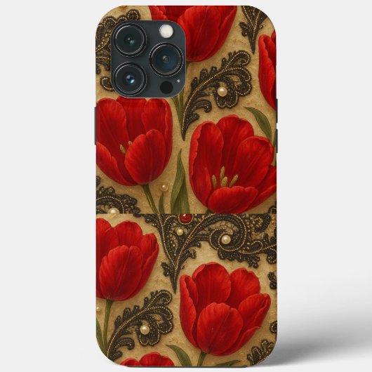 Coques Case-Mate iPhone Capa para celular Tulipas e Renda DESIGN (Verso)