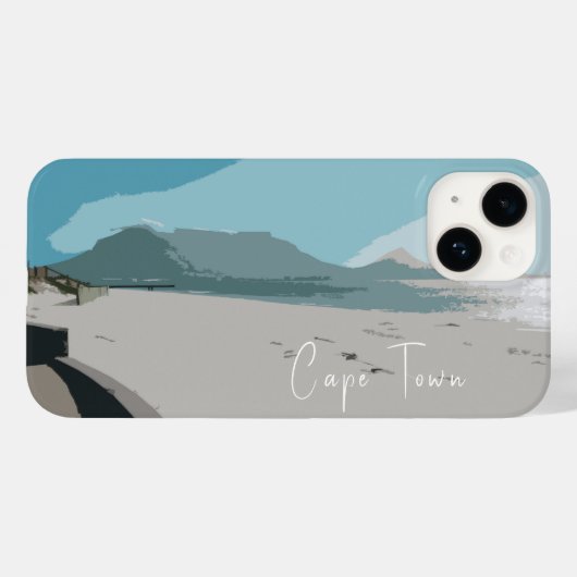 Coques Case-Mate iPhone Cape Town Table Mountain Ocean Sketch (Verso (horizontal))
